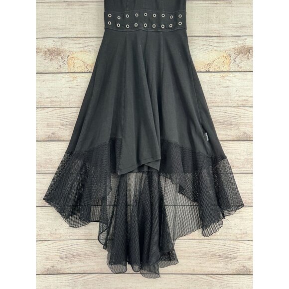 Tripp NYC Daang Goodman Fit and Flare Goth Fishnet Dress Women's Small Black - Picture 6 of 13